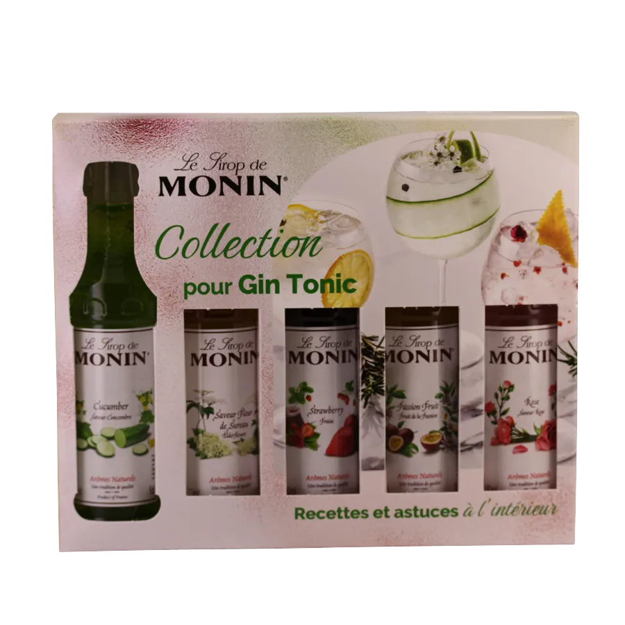 [SIMO5GIN] Coffret 5 mignonnettes de sirop MONIN pour Gin Tonic