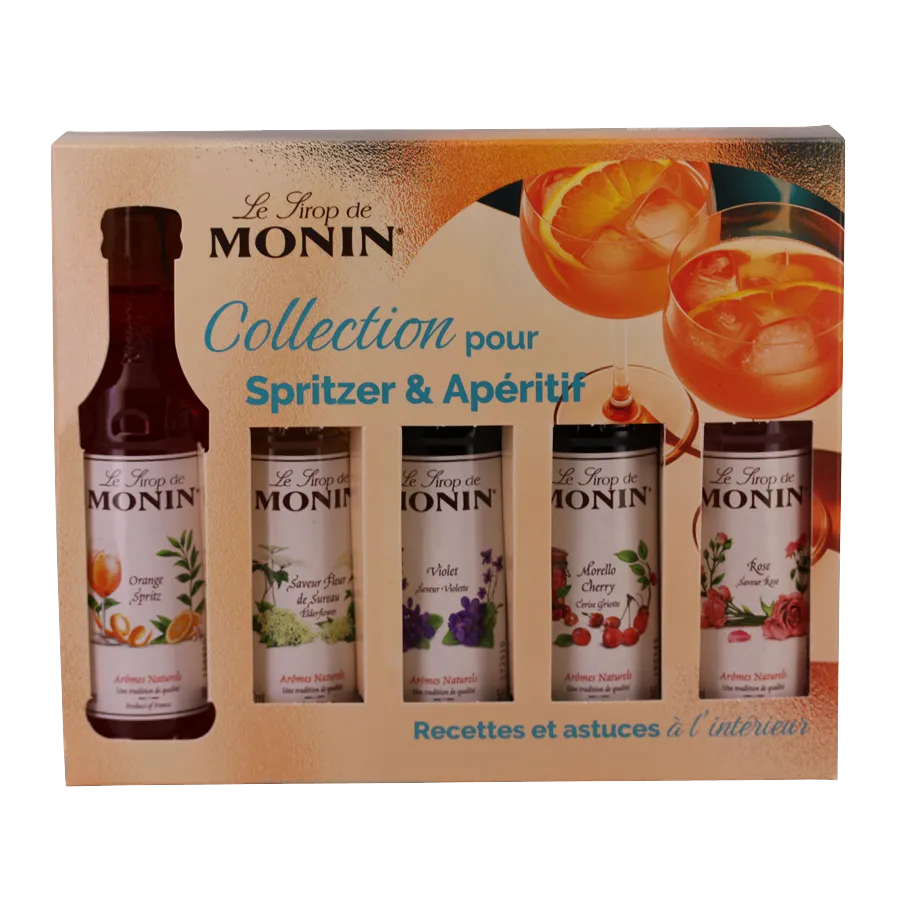 [SIMO5PET] Coffret 5 mignonnettes sirop MONIN  Spritzer & apéritif