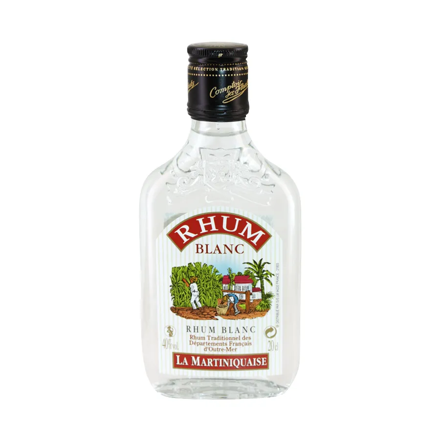 [RHMARBF] Flasque Rhum Blanc LA MARTINIQUAISE 20 cl 40°