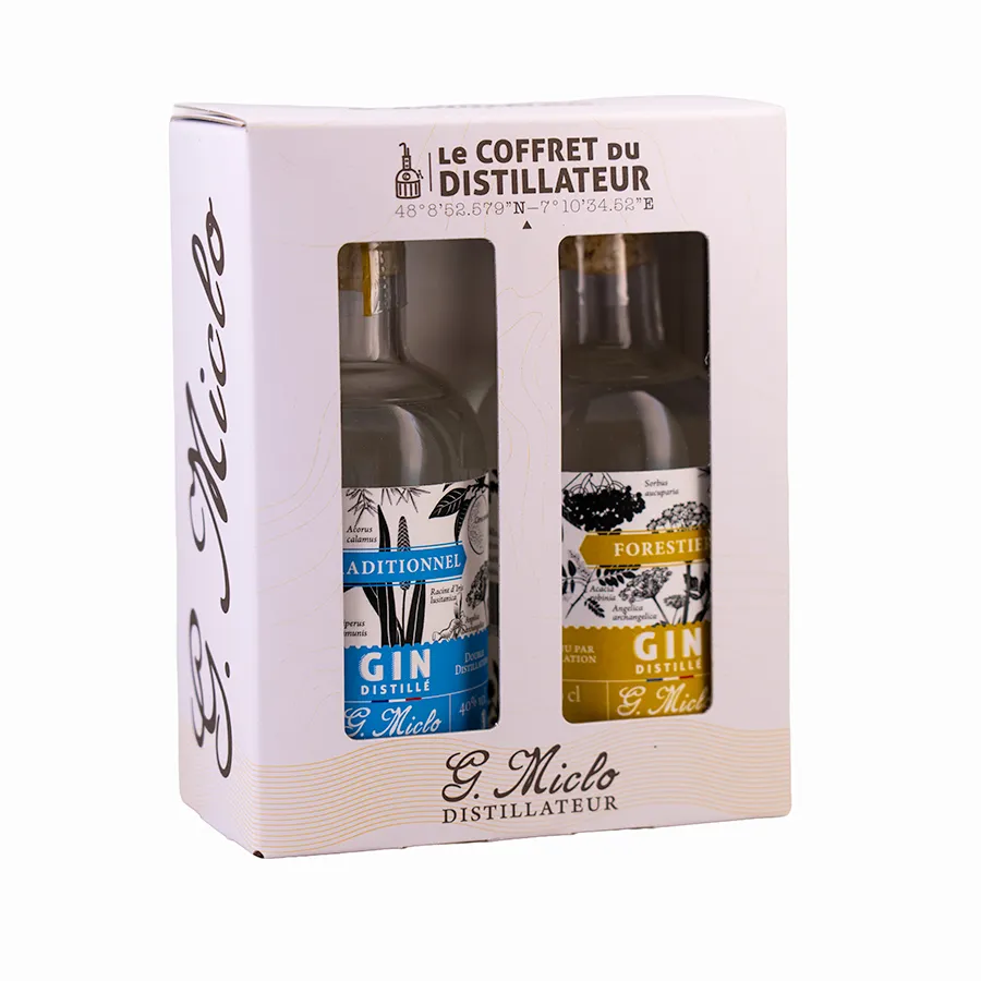 Coffret flasques Gin Miclo 40cl 40°